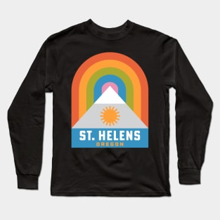 St. Helens Oregon Rainbow Camping HIking Long Sleeve T-Shirt